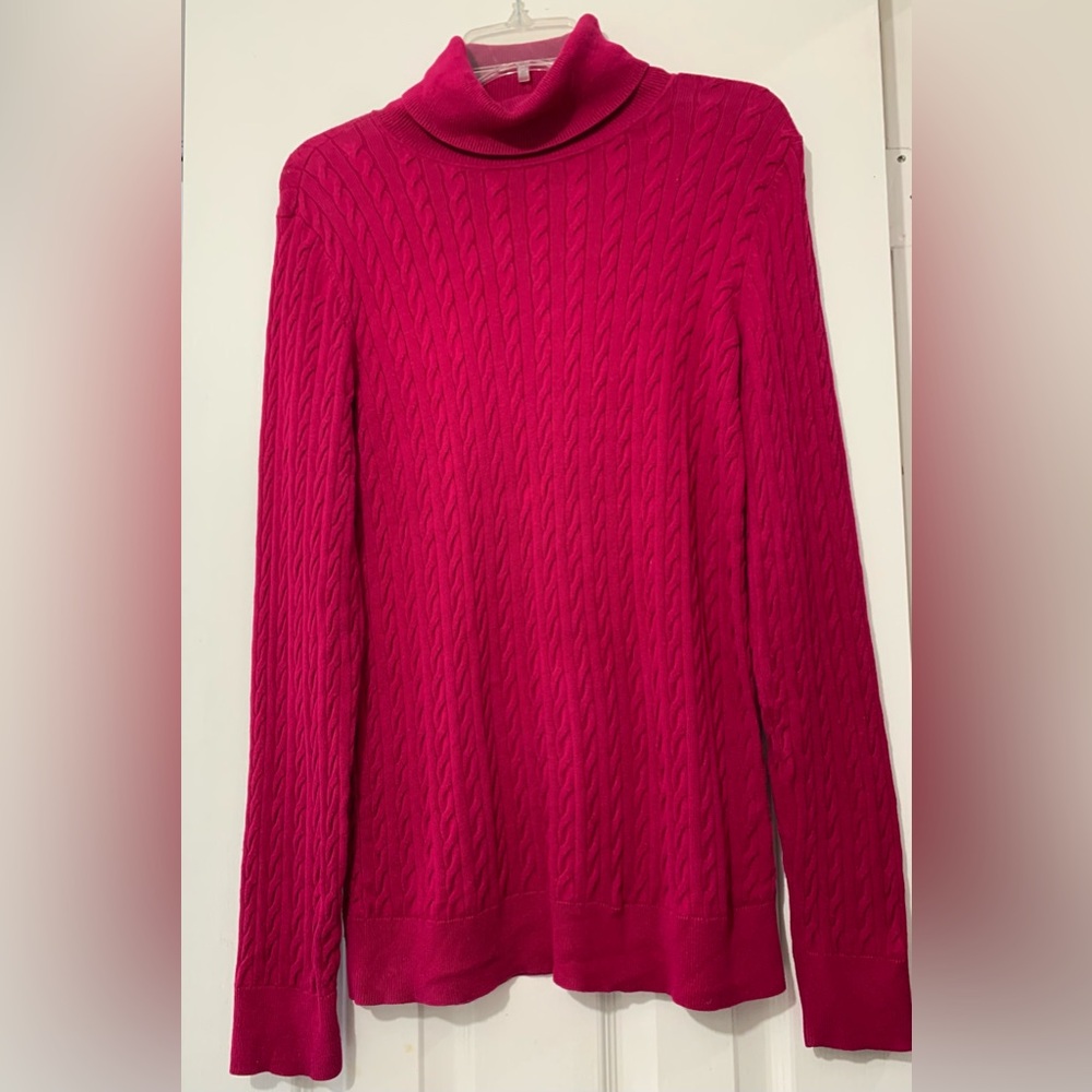 Talbots Cable Knit Sweater Cotton Large